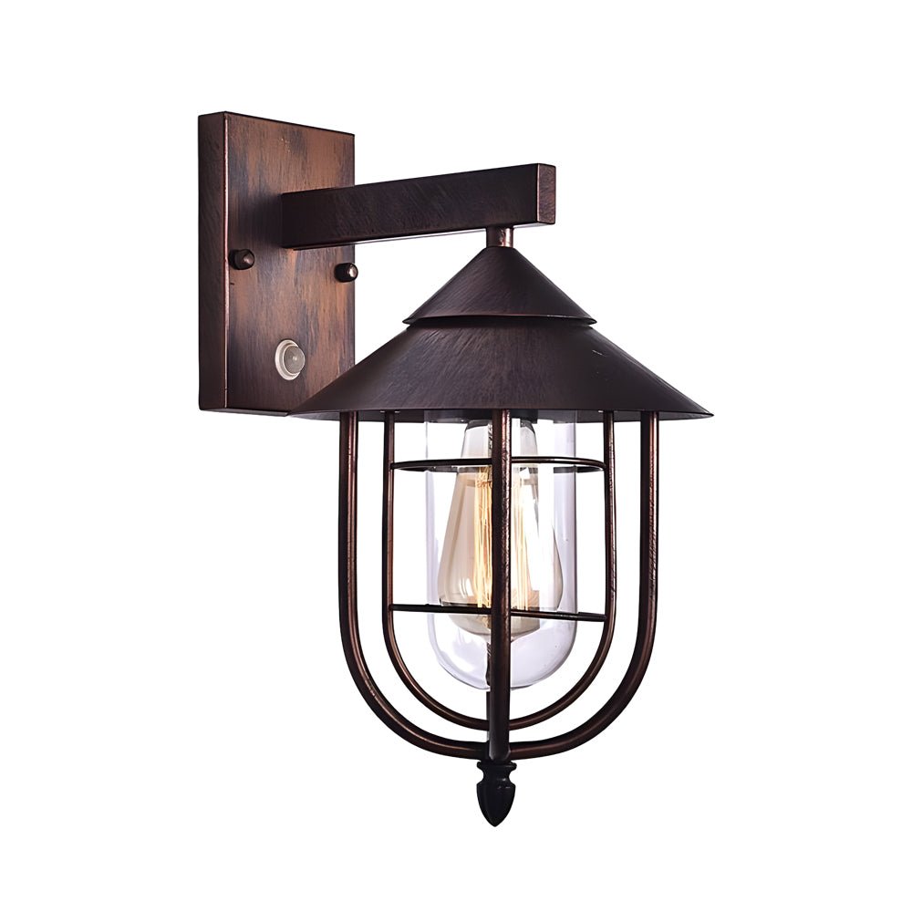Modern Iron Glass Outdoor Wall Light with Motion Sensor