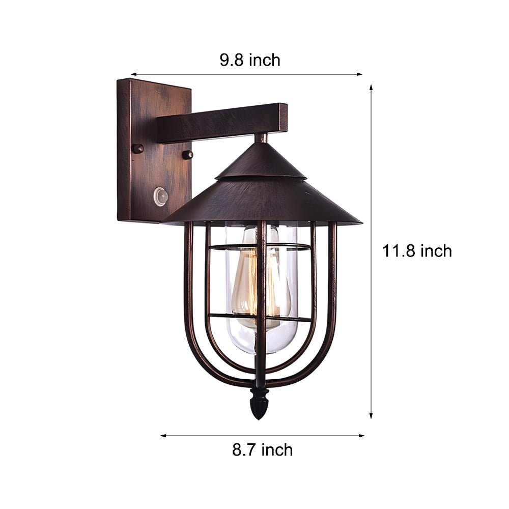 Modern Iron Glass Outdoor Wall Light with Motion Sensor