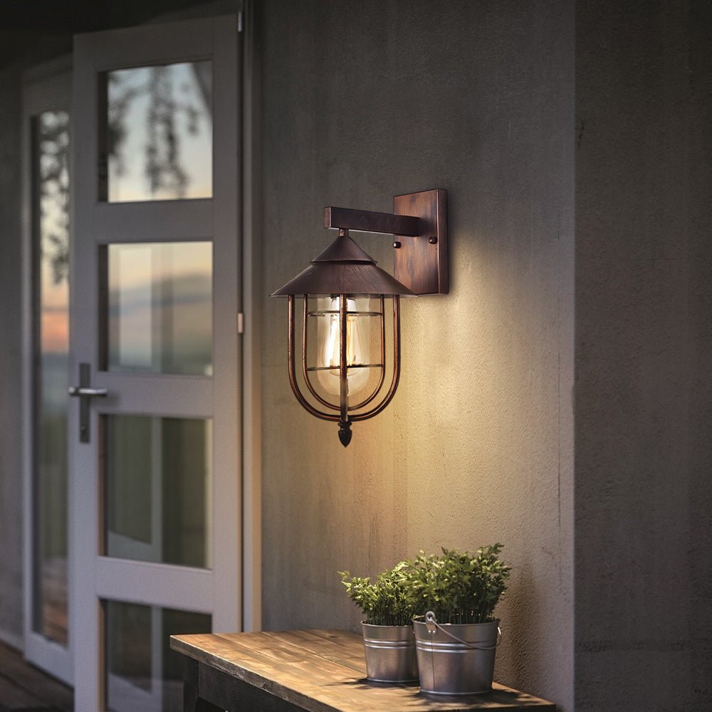 Modern Iron Glass Outdoor Wall Light with Motion Sensor