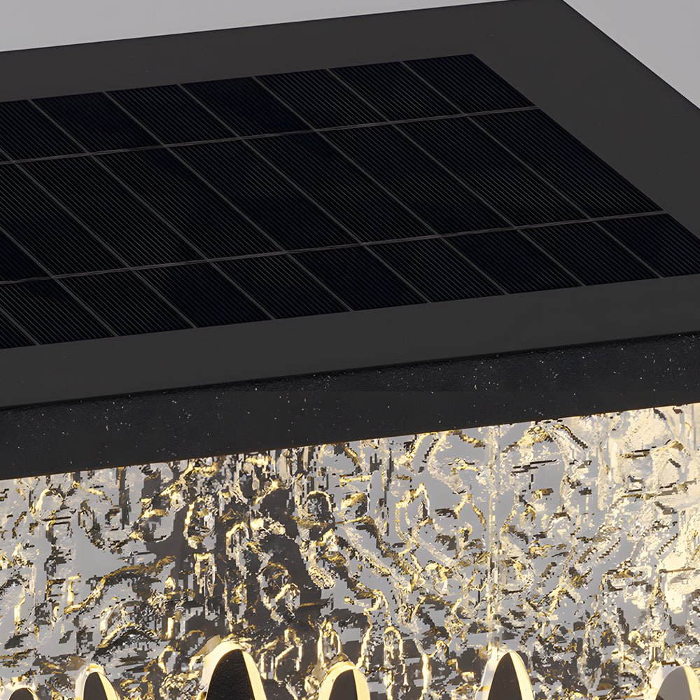 Modern Solar LED Fence Post Light - Stainless Steel & Acrylic