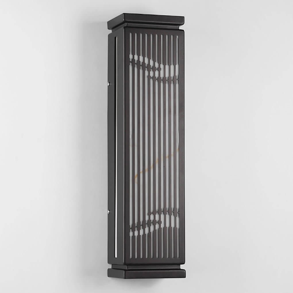 Hollowed Stainless Steel Outdoor Wall Lamp with Marble Shade