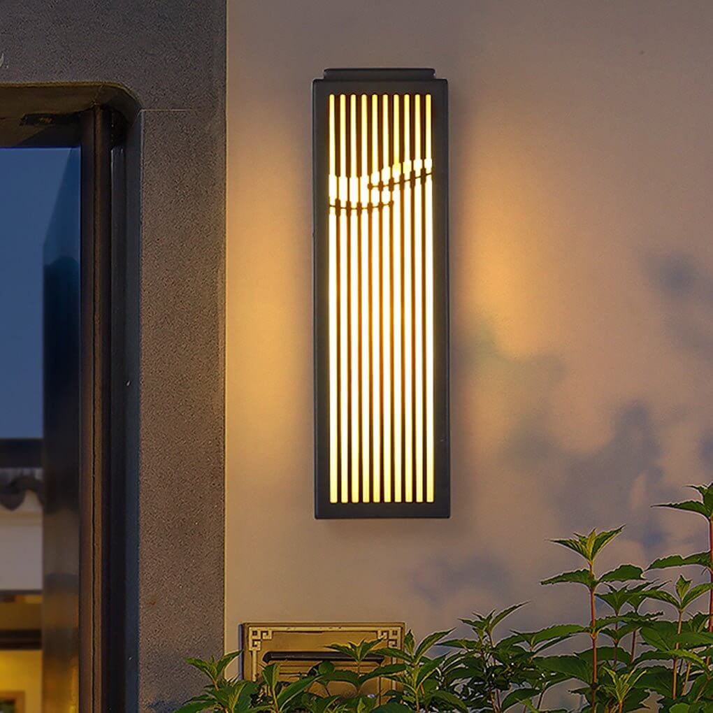 Hollowed Stainless Steel Outdoor Wall Lamp with Marble Shade