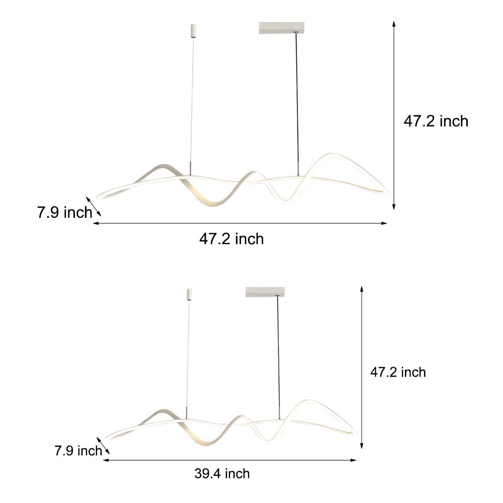Wave Lines Dimmable LED Chandelier with Remote Control