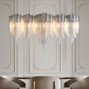 Waves Aluminum Tassel Chain Chandelier with 3-Step Dimming