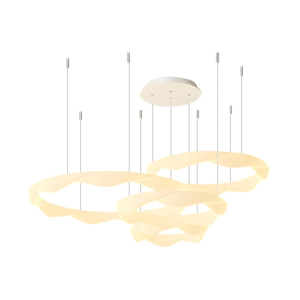 Wavy Circle Ring Modern LED Chandelier with Three-Step Dimming