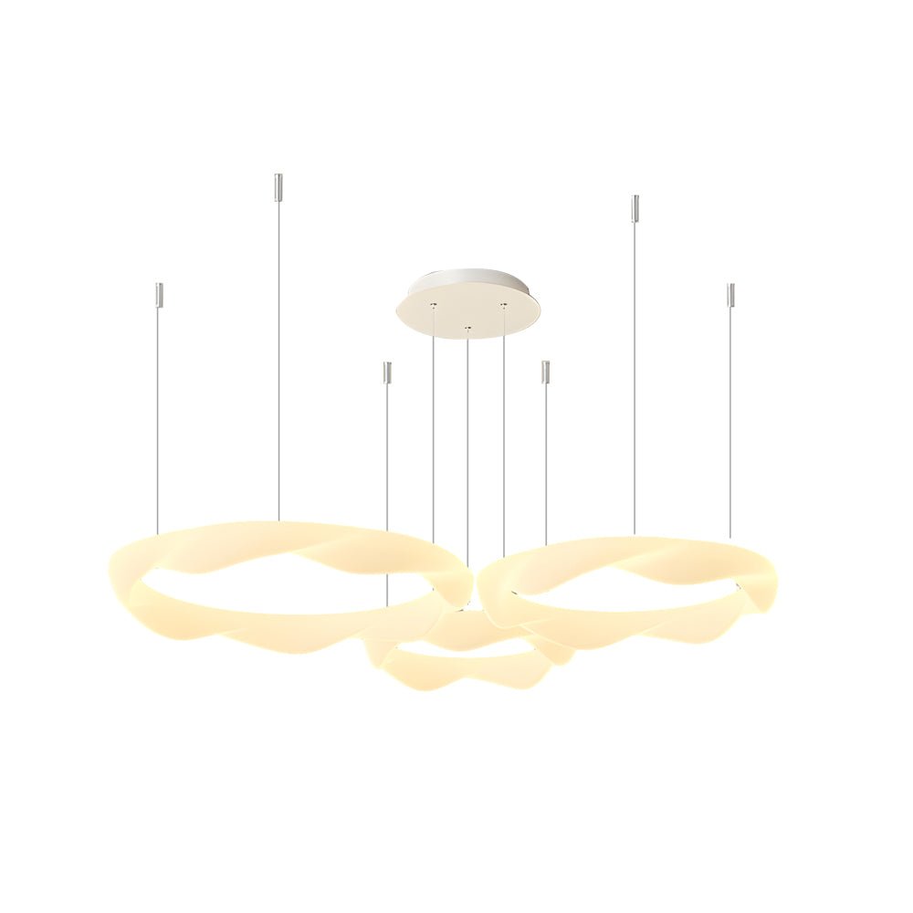 Wavy Circle Ring Modern LED Chandelier with Three-Step Dimming