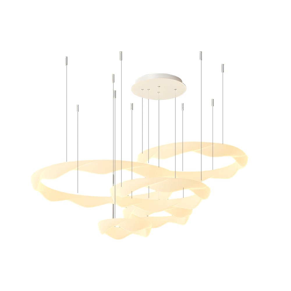Wavy Circle Ring Modern LED Chandelier with Three-Step Dimming