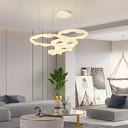 Wavy Circle Ring Modern LED Chandelier with Three-Step Dimming