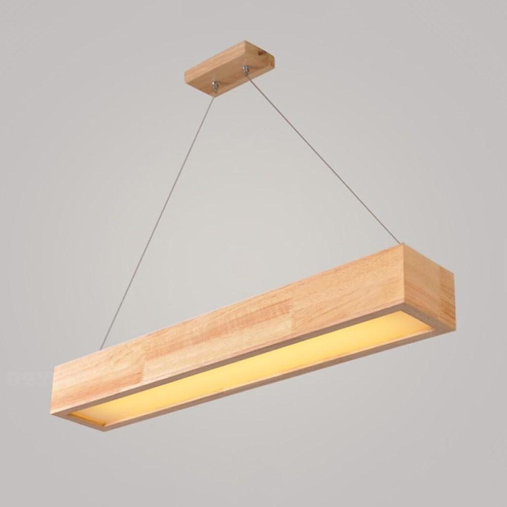 Rectangular Wood Pendant Light Modern Farmhouse Chandelier