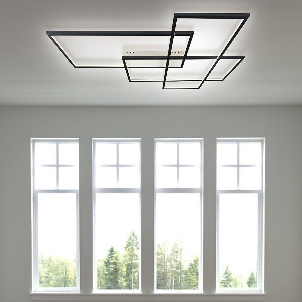Geometric Overlapping Rectangle Aluminum LED Flush Mount Ceiling Light