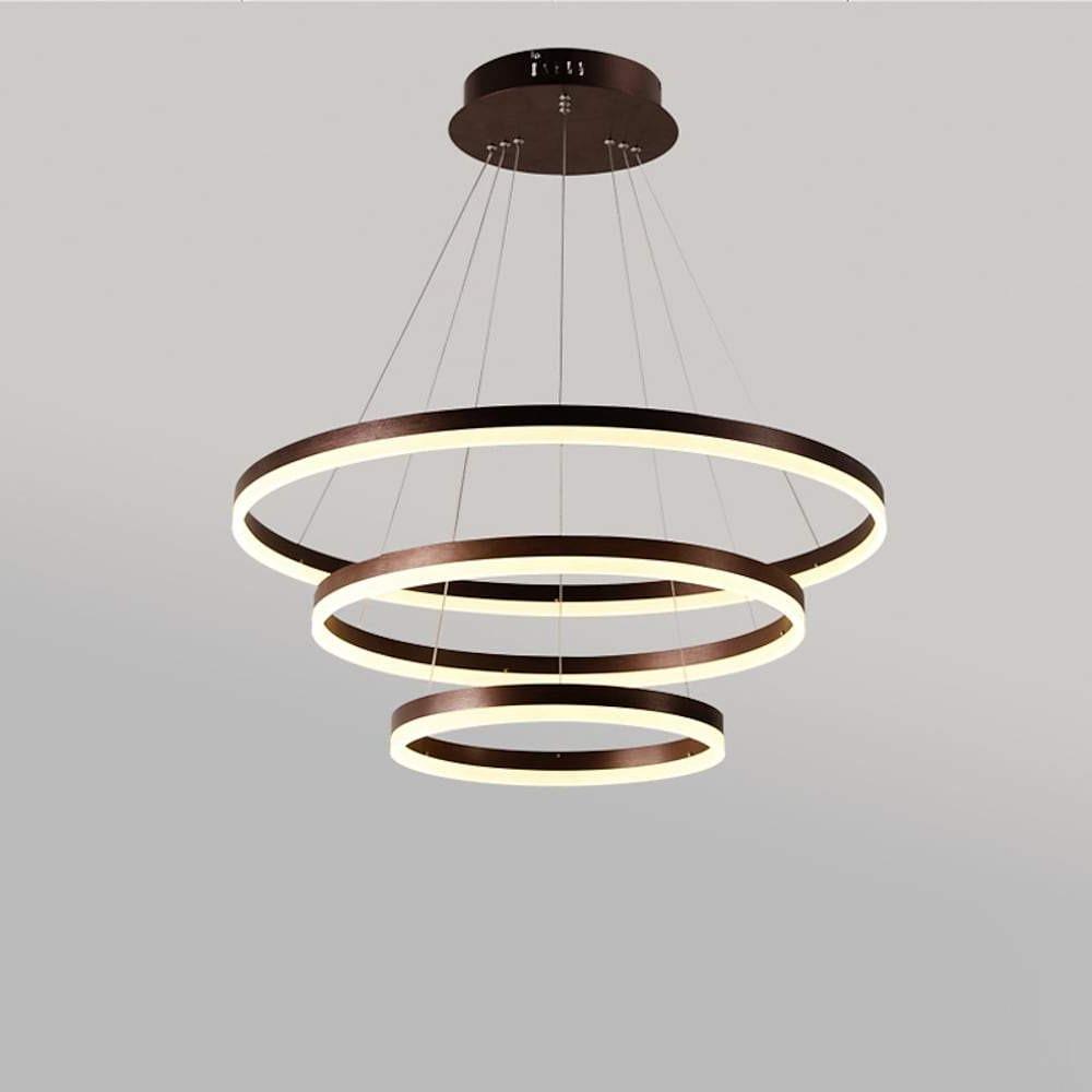 Modern 3-Ring Graduated Chandelier with Remote Control