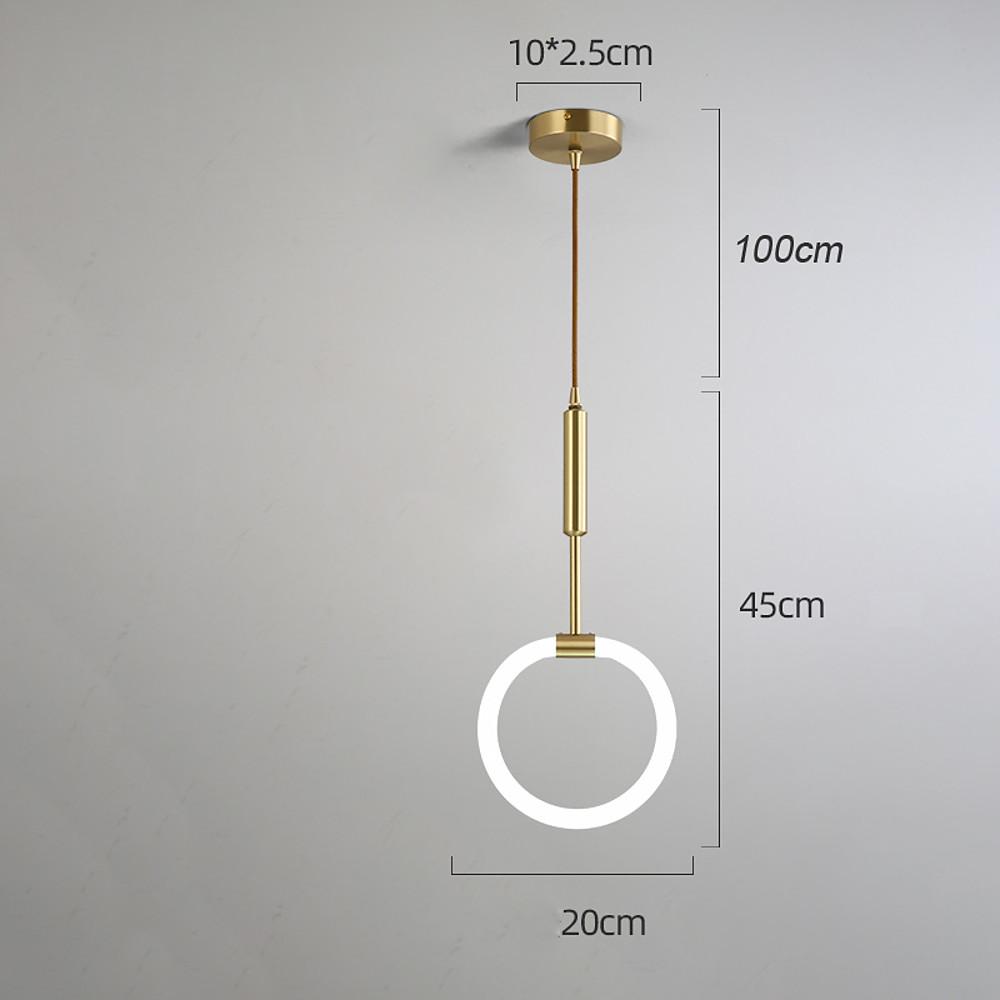Gold Circle LED Pendant Light - Modern Geometric Hanging Lamp