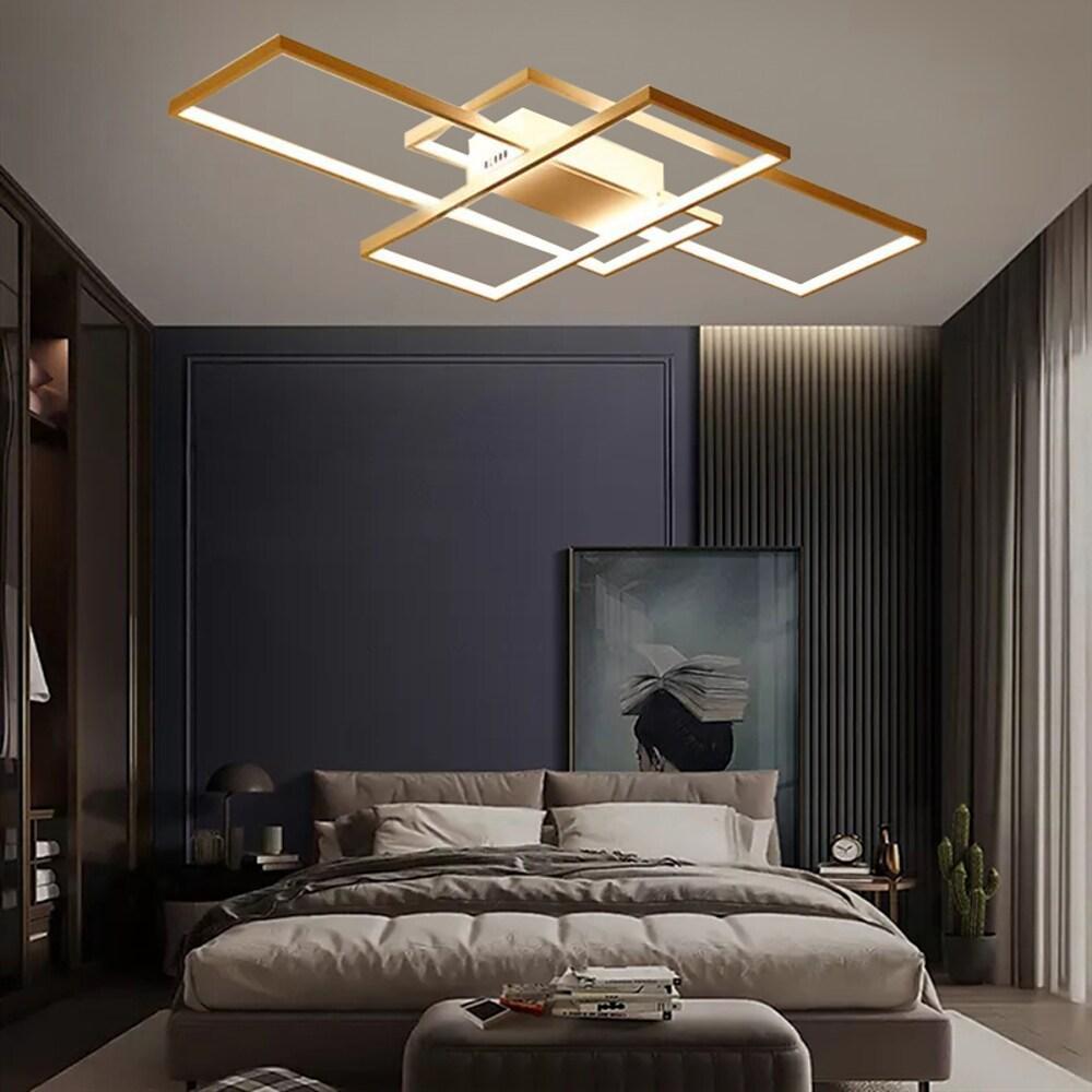 Tiered Rectangular Flush Mount LED Ceiling Light – Modern Metal