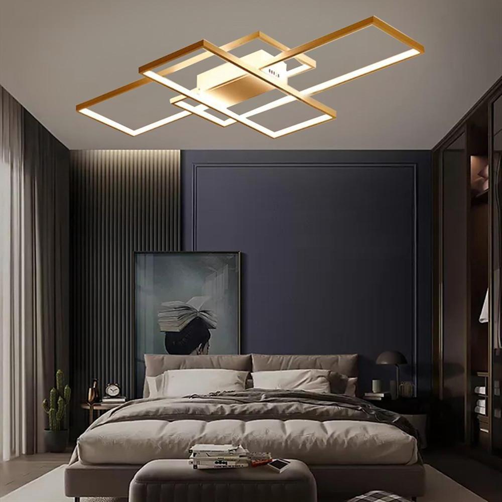 Modern Abstract LED Flush Mount Ceiling Light – Three Rectangles