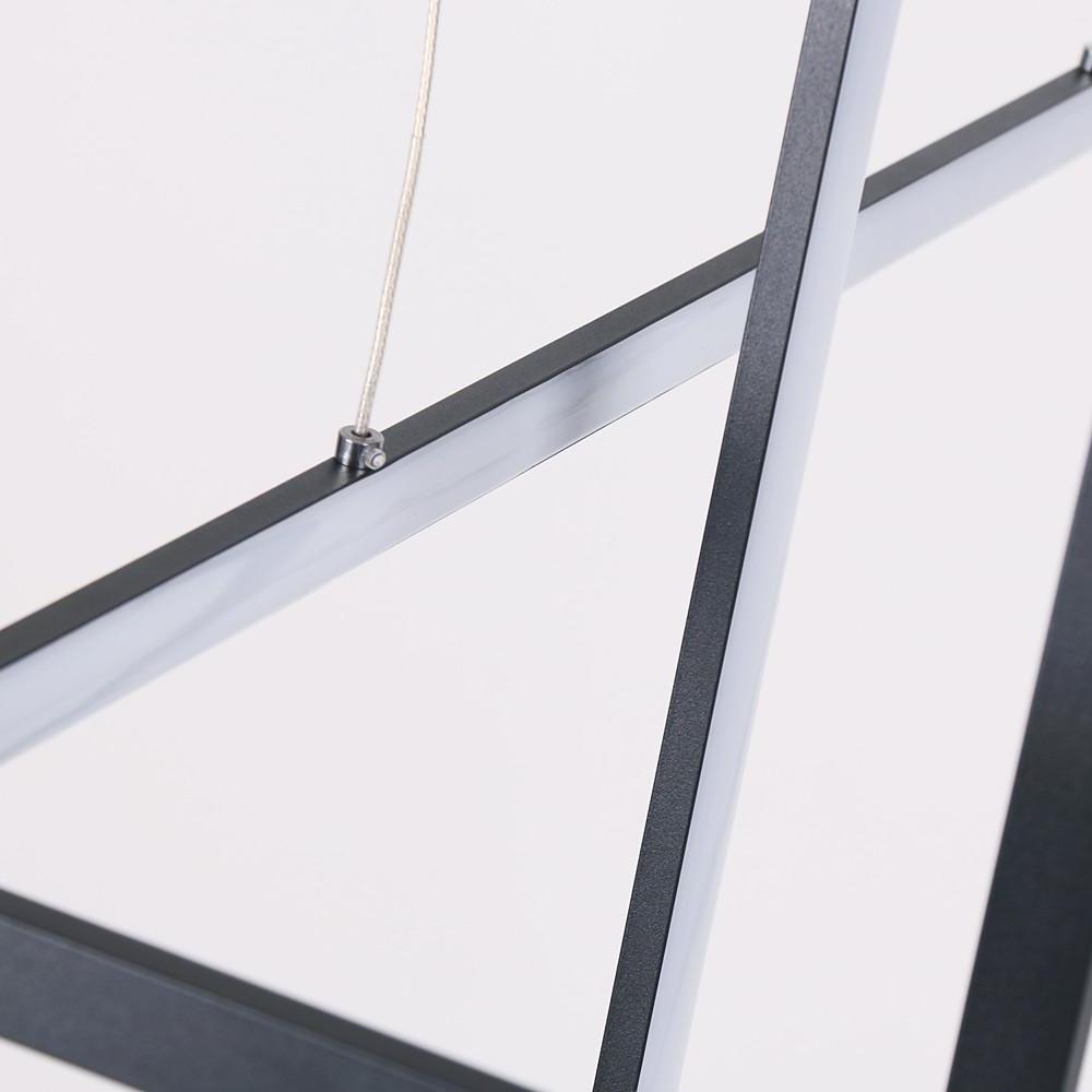 2-Tier Rectangular LED Pendant Light Modern Aluminum Black White