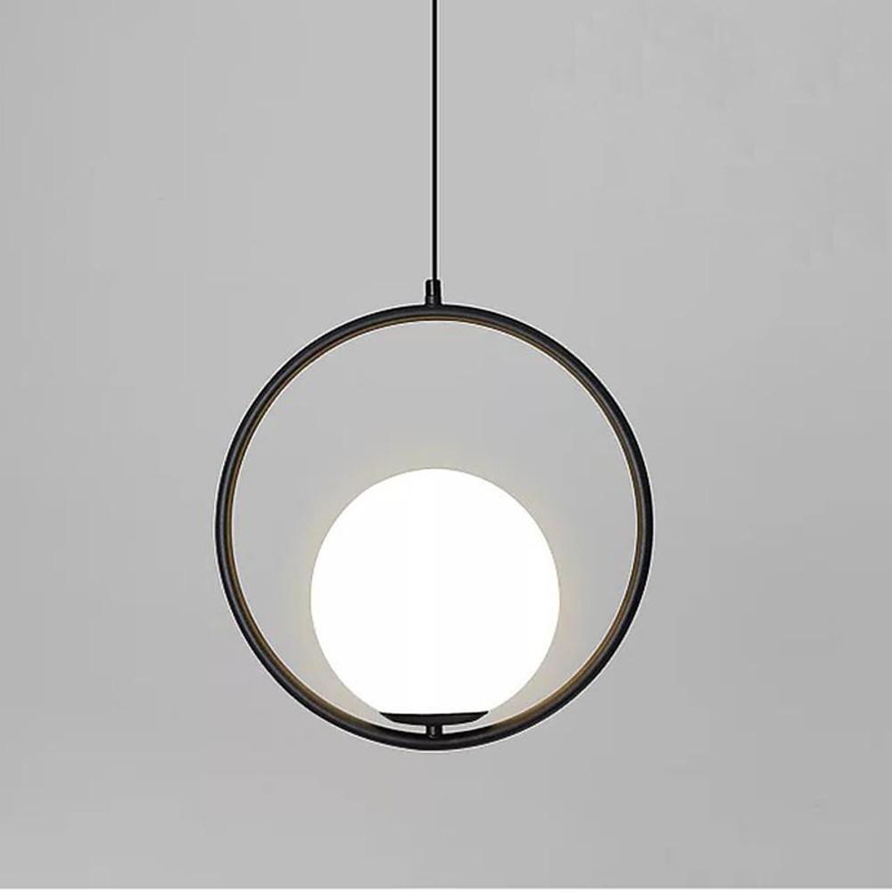 Modern Metal Circle Glass Globe Pendant Light