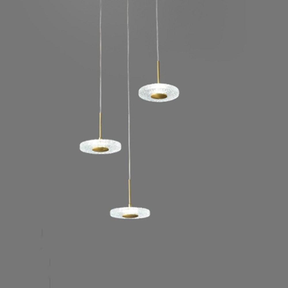 Gold Circular Pendant Light with Acrylic Shade LED Ambient Lighting