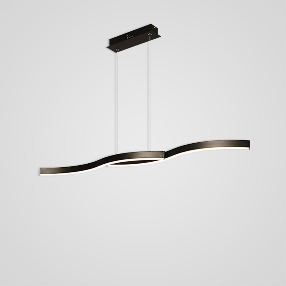 Dual Wave Modern Pendant Light Metal PVC 2-Light Chandelier