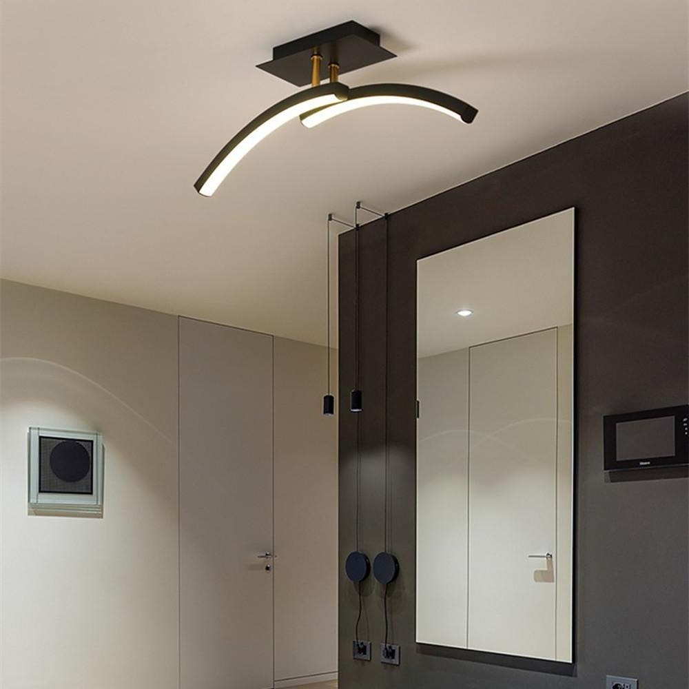 Arc Shaped Dimmable LED Flush Mount Ceiling Light - Modern Design