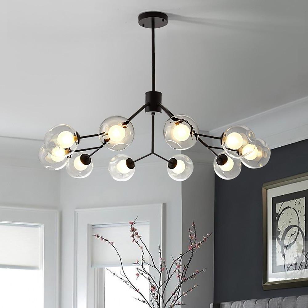 Modern Sputnik Glass Chandelier – 10-Light Nordic Pendant Lamp
