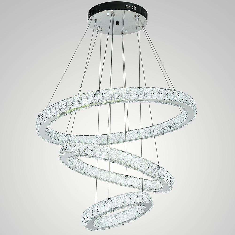 Modern Geometric Circle Crystal Chandelier LED Ceiling Light