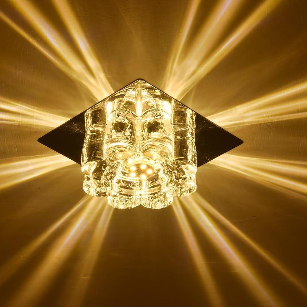 Crystal Flower Flush Mount LED Ceiling Light - Modern Electroplated