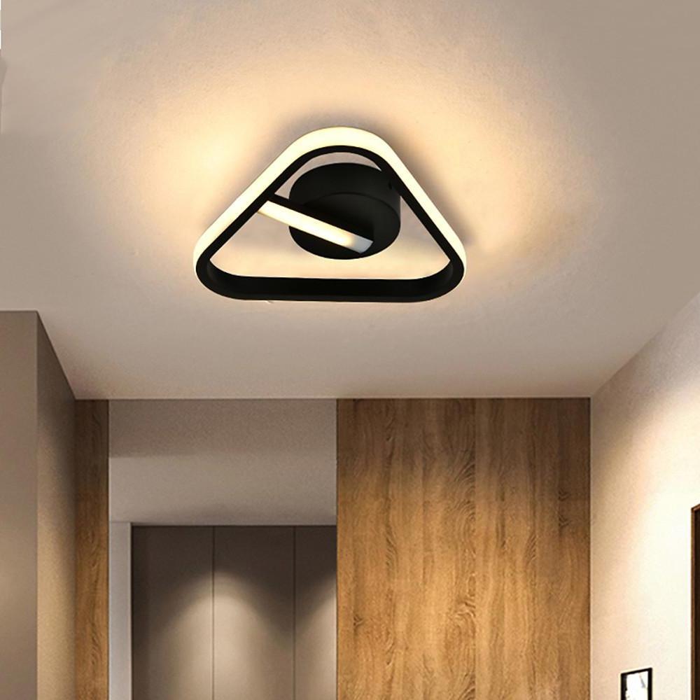 Modern Triangle LED Flush Mount Ceiling Light with Rounded Corners