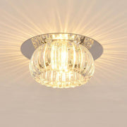 Geometric Crystal Flush Mount Ceiling Light Metal LED 4 Inch
