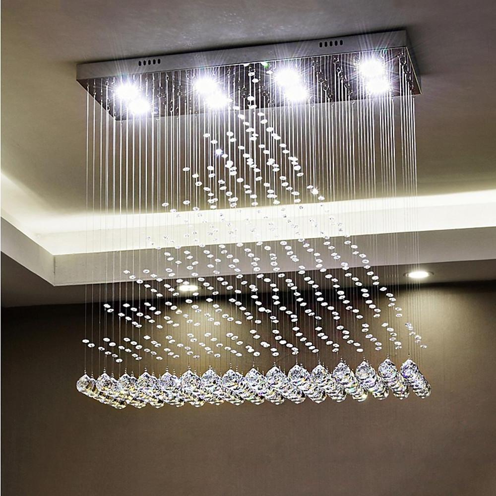 5-Tier Crystal Chandelier with LED Lights - Modern Elegance