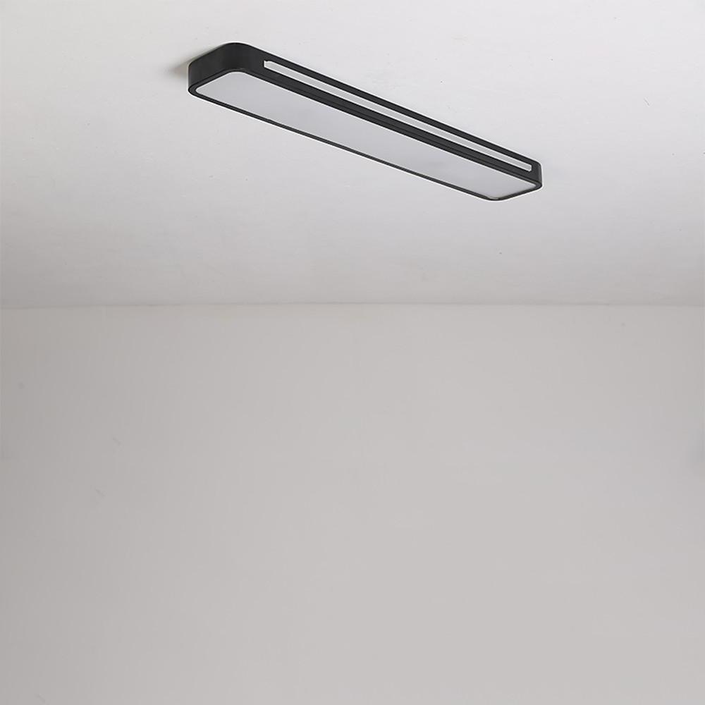 Modern Rectangular LED Flush Mount Ceiling Light - Black/White