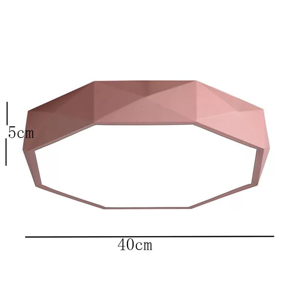Modern Geometric LED Flush Mount Ceiling Light with Remote