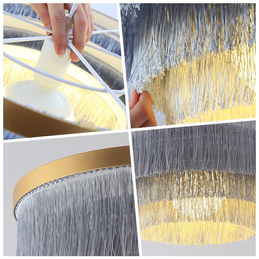 Gradated Drum Shade Pendant Light LED Contemporary Ceiling Light