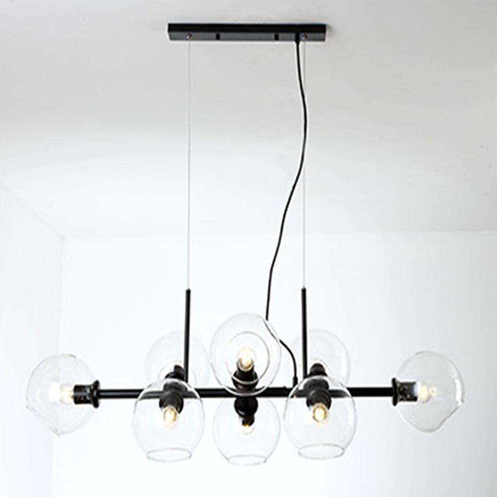 Nordic Glass Bubble Chandelier with Metal Frame – 8-Light