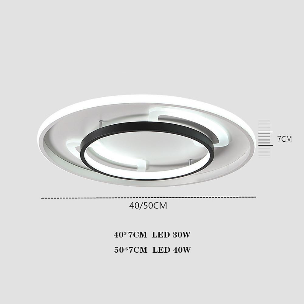 Modern Circle LED Flush Mount Ceiling Light - Metal & Acrylic
