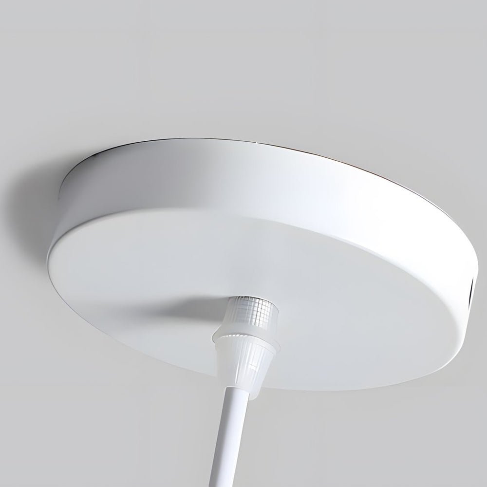 White Nordic Cone Pendant Light with Wood Top – 1-Light E27