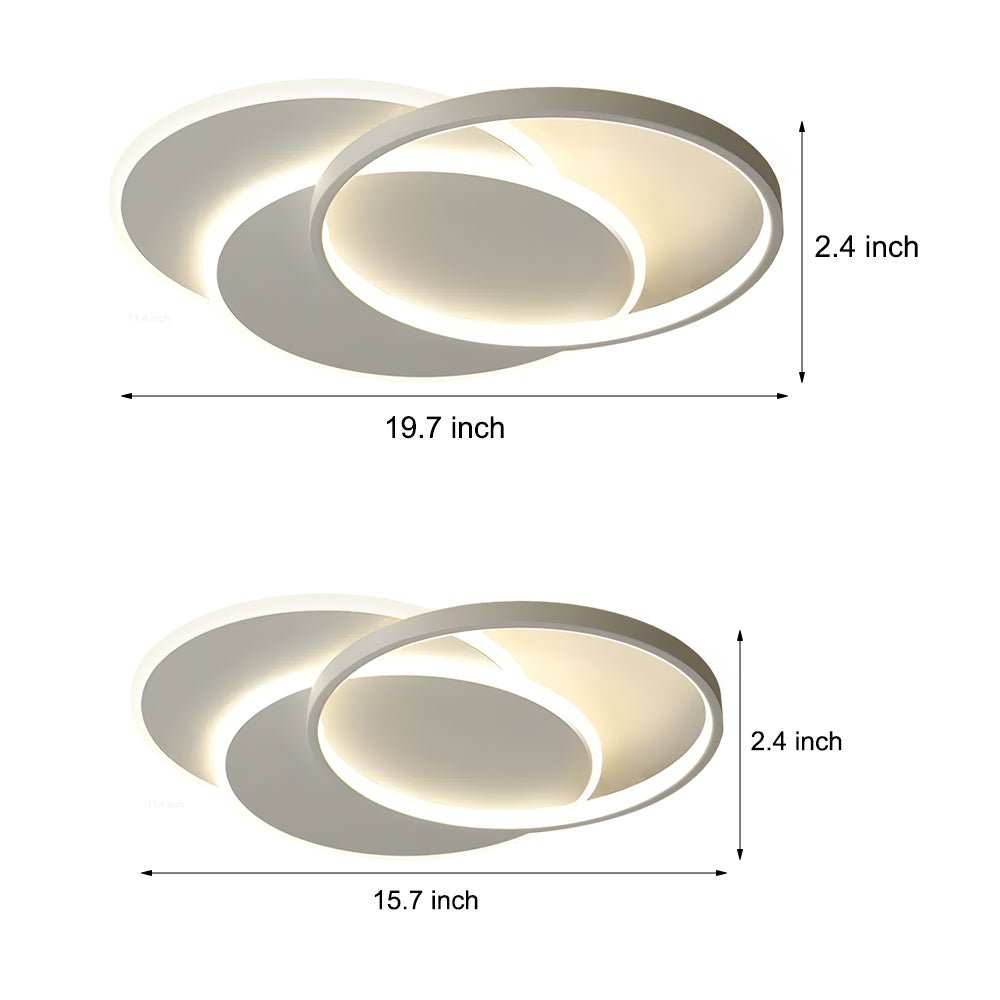 Modern 3-Circle LED Flush Mount Ceiling Light - White Acrylic