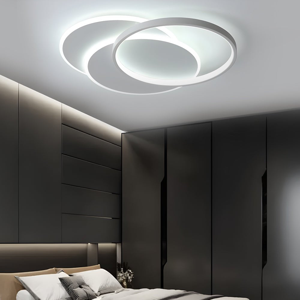 Modern 3-Circle LED Flush Mount Ceiling Light - White Acrylic