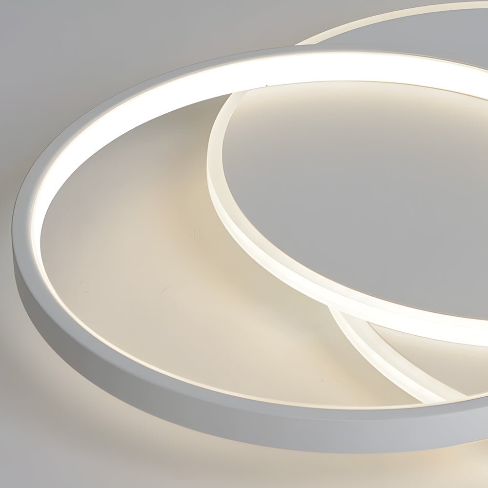 Modern 3-Circle LED Flush Mount Ceiling Light - White Acrylic