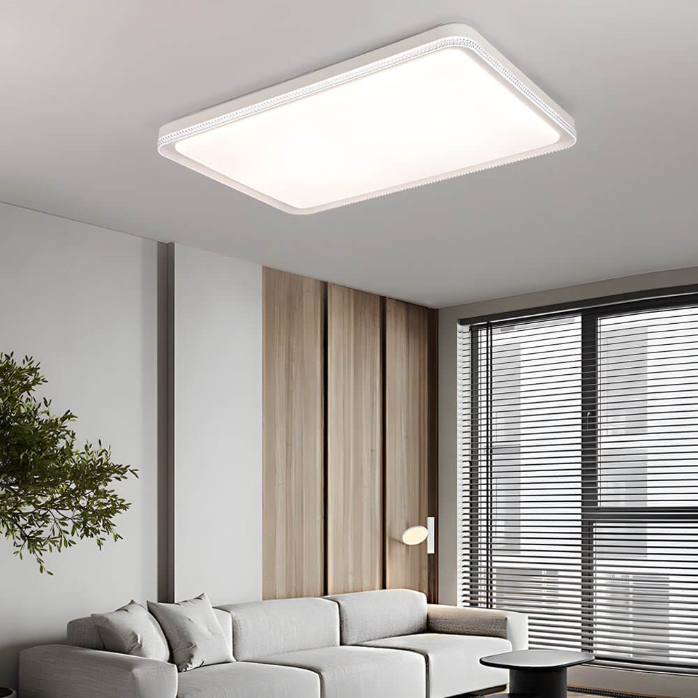 Modern White Acrylic LED Flush Mount Ceiling Light with Remote