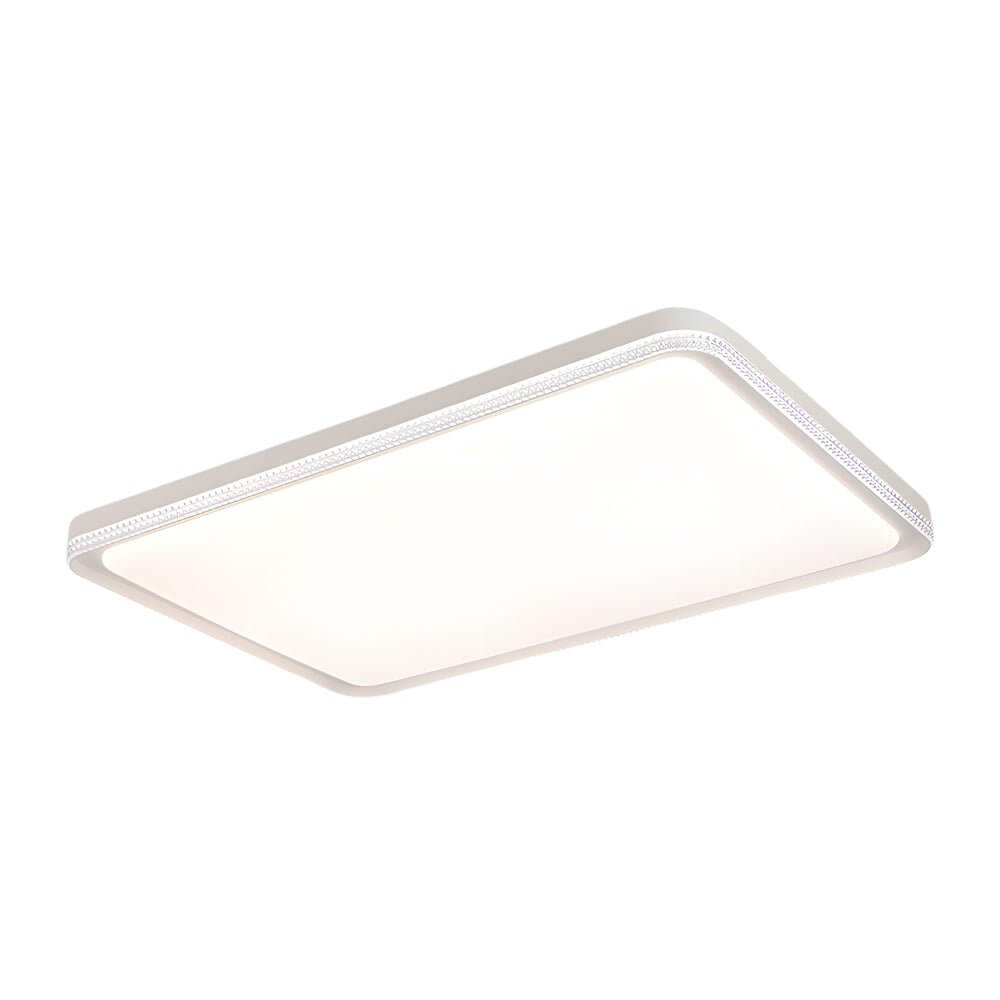 Modern White Acrylic LED Flush Mount Ceiling Light with Remote
