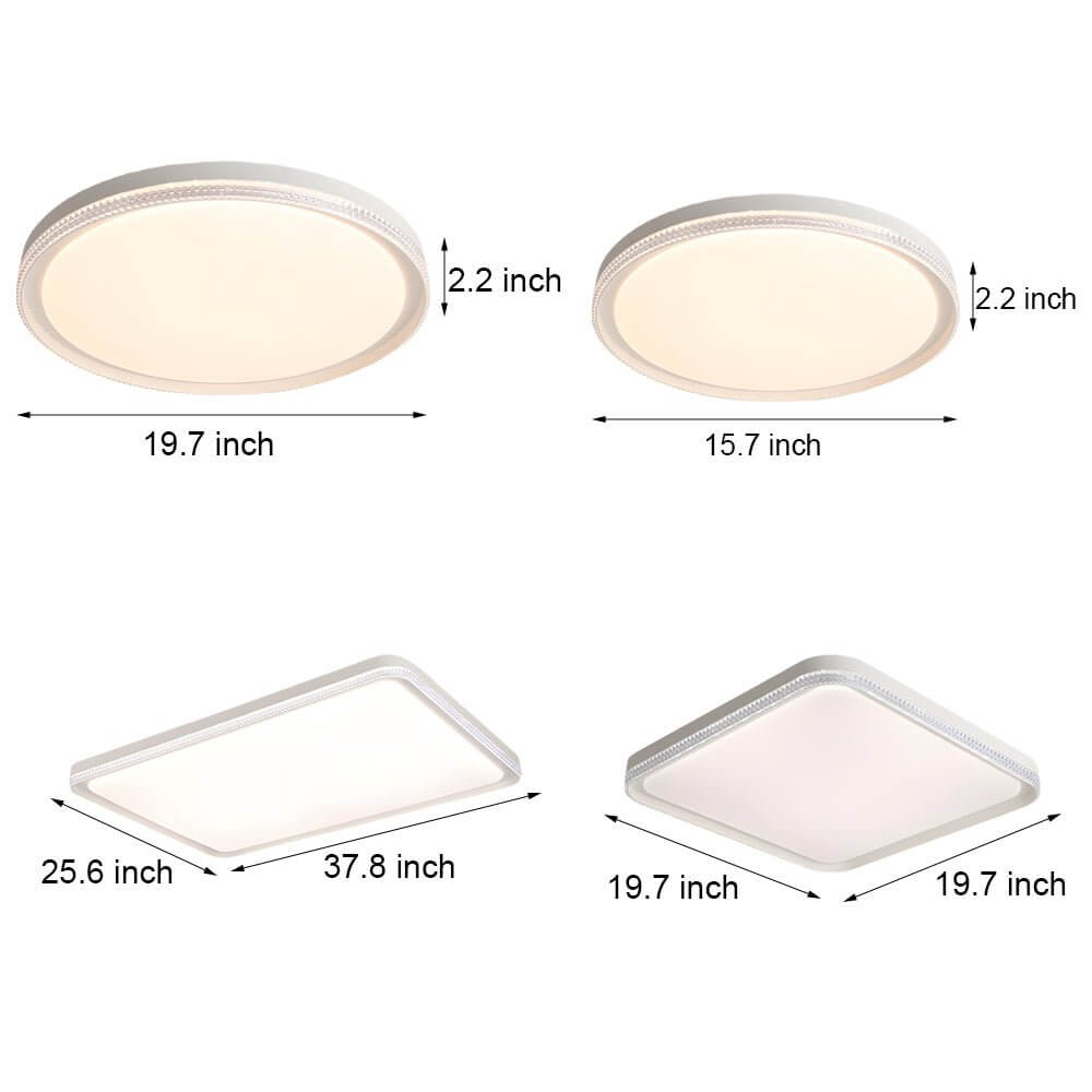 Modern White Acrylic LED Flush Mount Ceiling Light with Remote