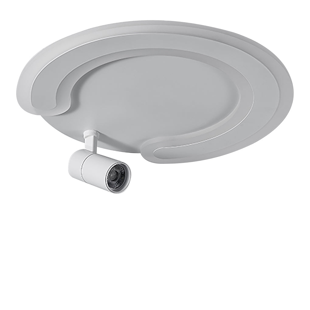 White Arc Flush Mount Light with Adjustable Spotlight