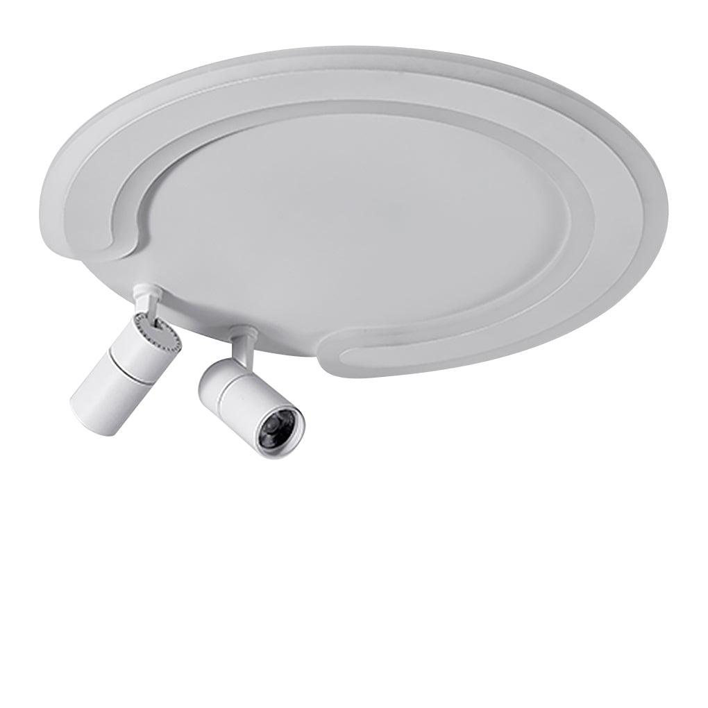 White Arc Flush Mount Light with Adjustable Spotlight