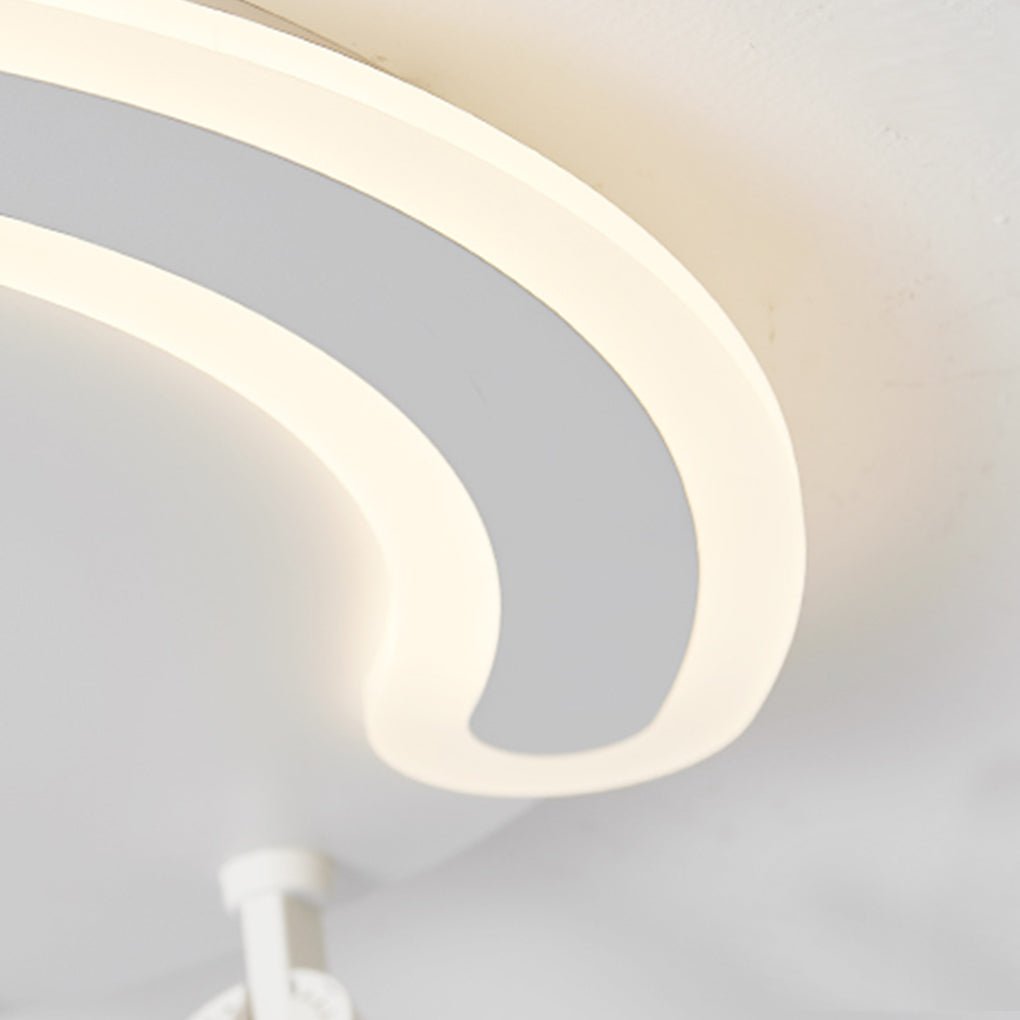 White Arc Flush Mount Light with Adjustable Spotlight