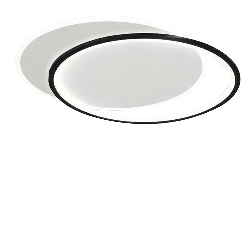 Modern Overlapped Round Flush Mount Ceiling Light White Black