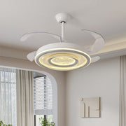 Modern White Ceiling Fan Light with Retractable Blades