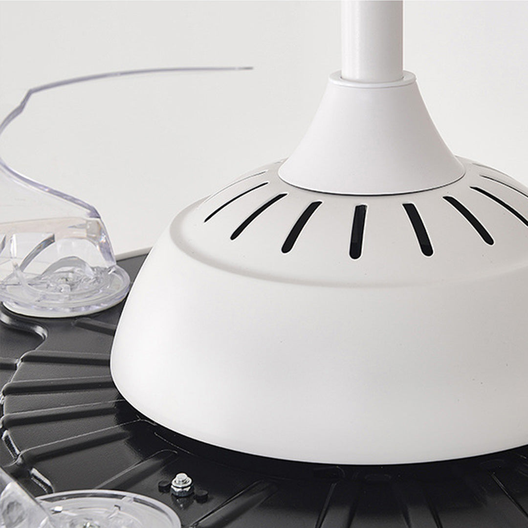 Modern White Ceiling Fan Light with Retractable Blades