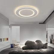 Modern White Round LED Flush Mount Ceiling Light with Remote