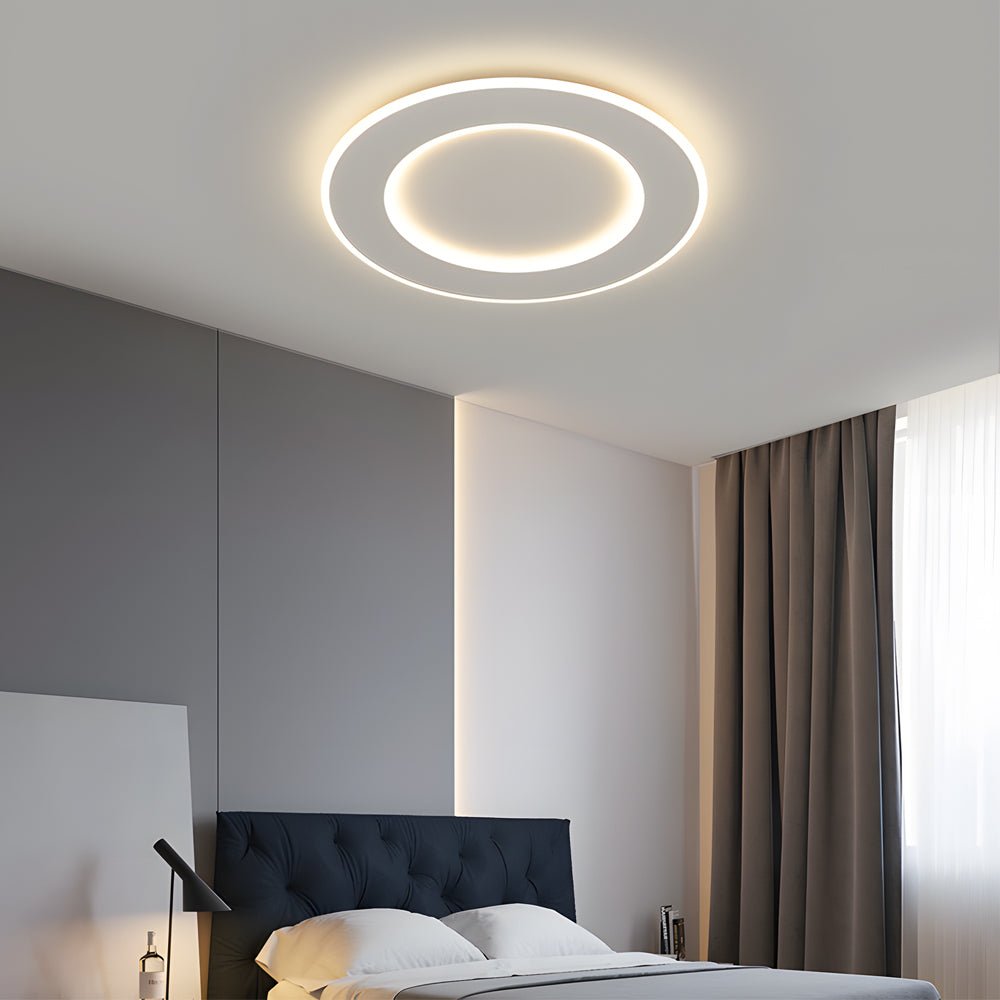 Modern White Round LED Flush Mount Ceiling Light with Remote