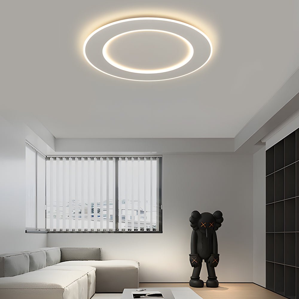 Modern White Round LED Flush Mount Ceiling Light with Remote